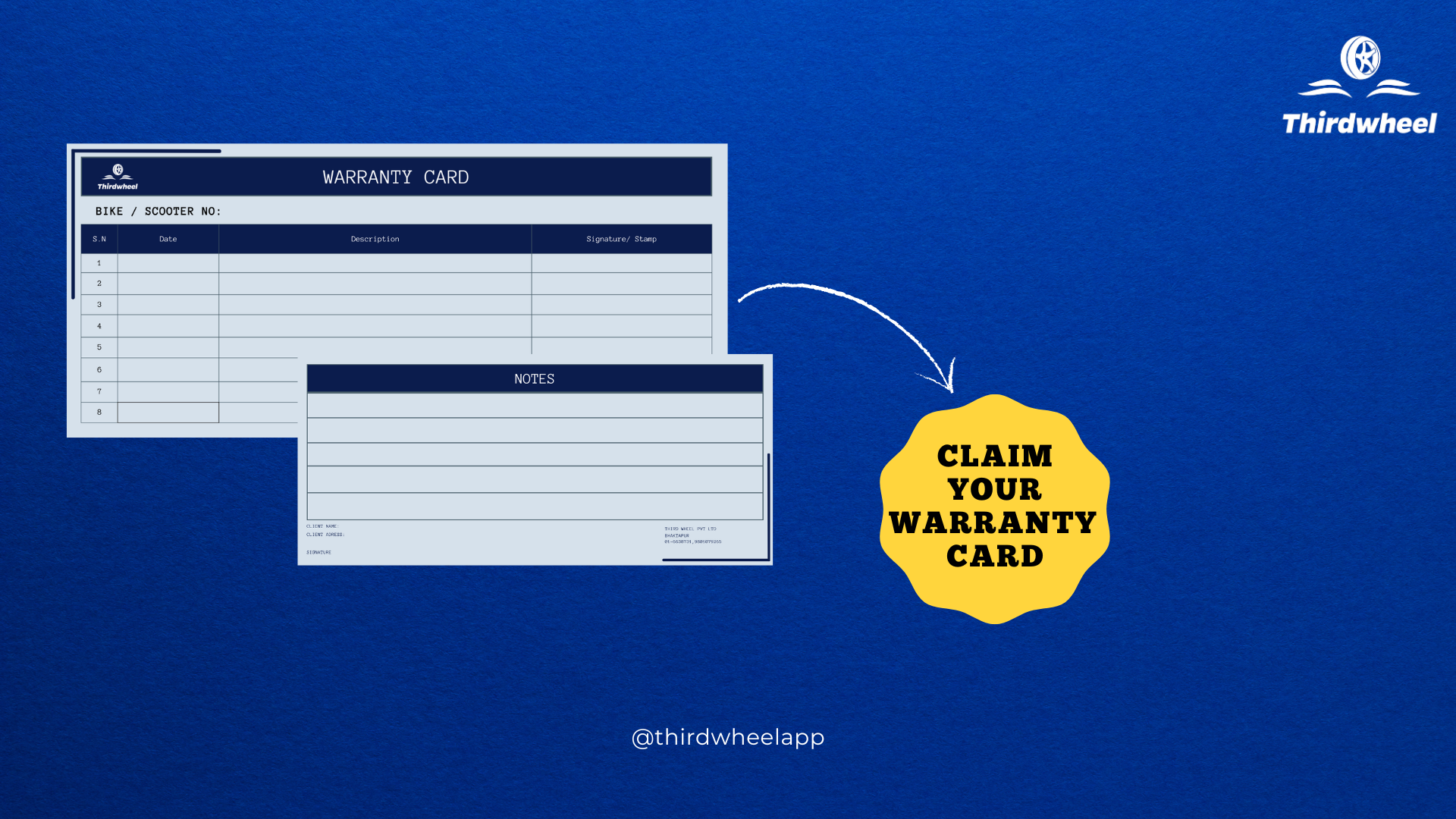 Important Notice - Warranty Card Claim